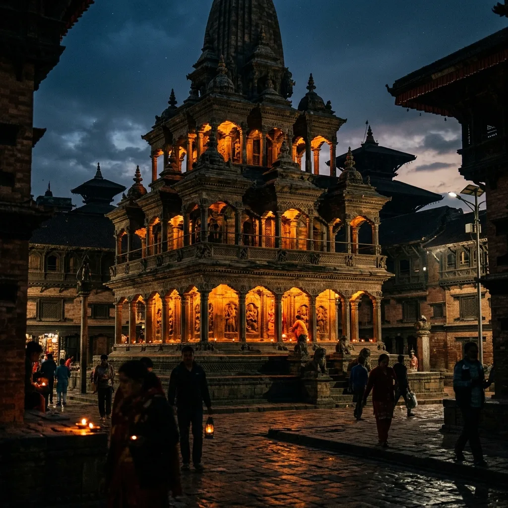 Krishna Mandir at Night